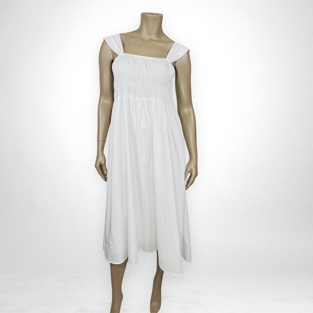 NANETTE LEPORE Ruched Midi White Dress 10‎